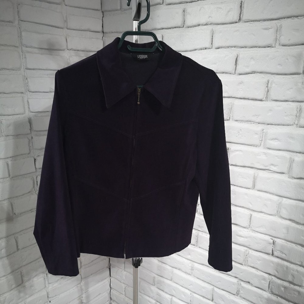 Lindor Petite Ladies Purple Full Zip Jacket